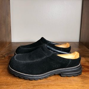 UGG Black Suede Slip On Mules 7